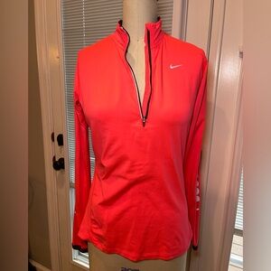 Pink Dri-Fit Quarter Zip Athletic Pullover Workout Top Small Nike